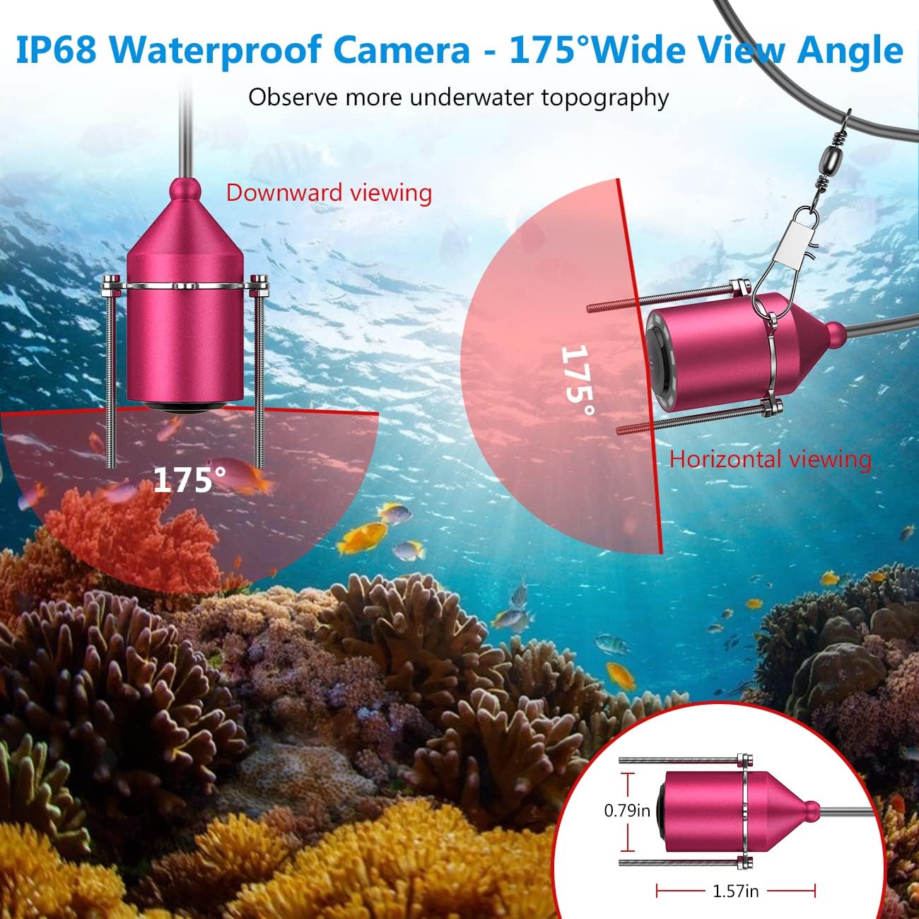 4.3 inch HD 1000TVL Color Monitor Ice Fishing Camera with 30m Cable C51117