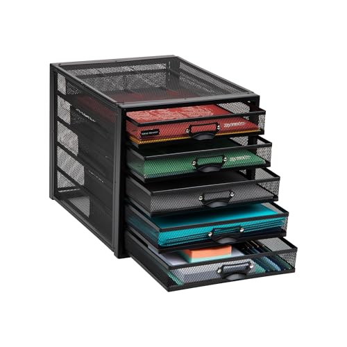 10-Drawer Metal Mesh Desk Organizer, Silver A60985