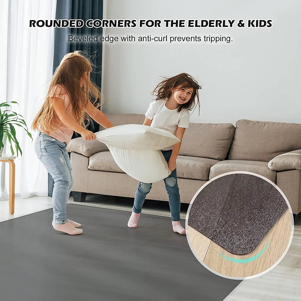 63" X 51" Vinyl Desk Chair Mat Protector (Translucent Black) Y87416