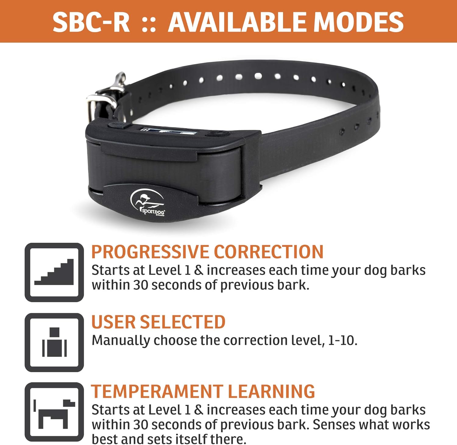 Rechargeable Waterproof Bark Collar for Dogs 8 lbs & up O38540
