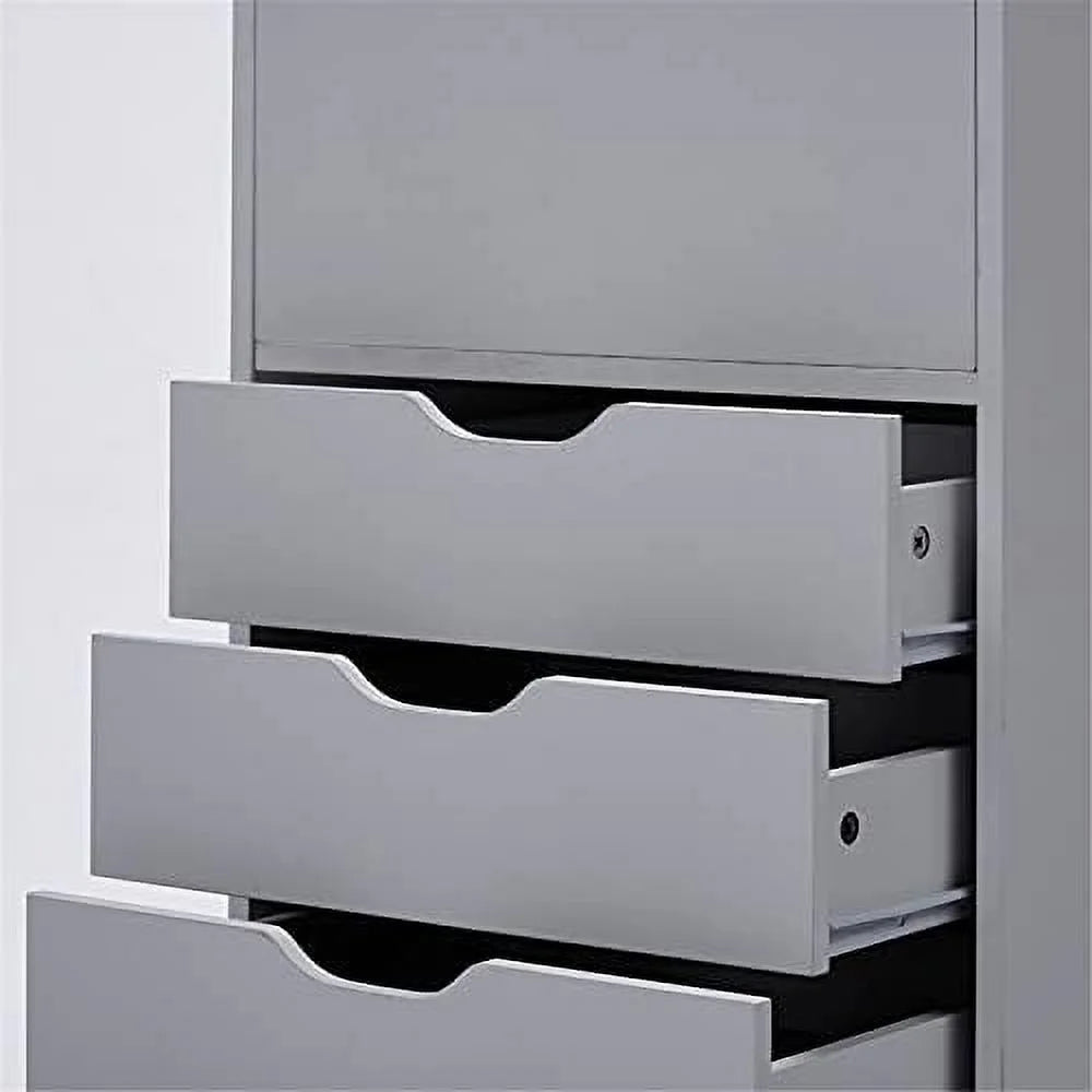 Distressed Black 6-Drawer File Cabinet on Wheels Z38946