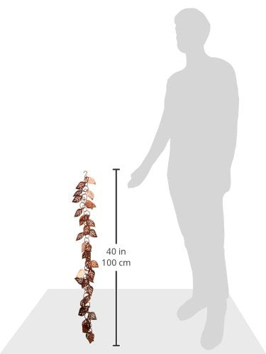 3 Feet Length Copper Cascading Leaves Rain Chain W57568