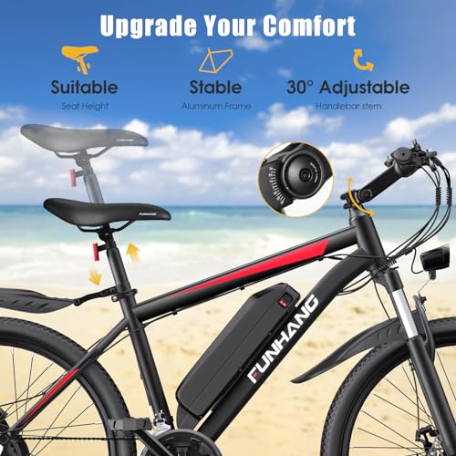 26" Electric Mountain Bike with 48V 374.4WH Battery, 21 Speed O5951