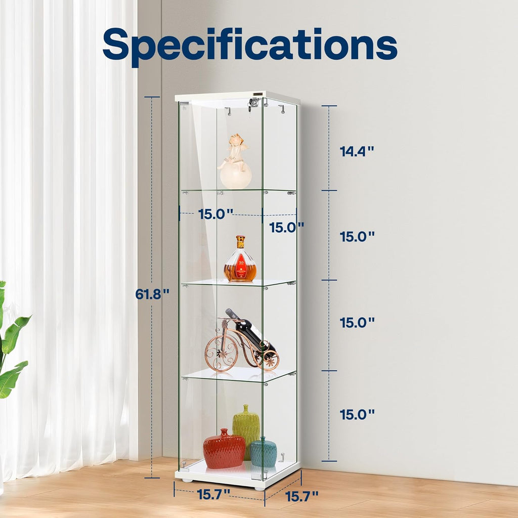 4 Layers Glass Display Cabinet with Lock R5261