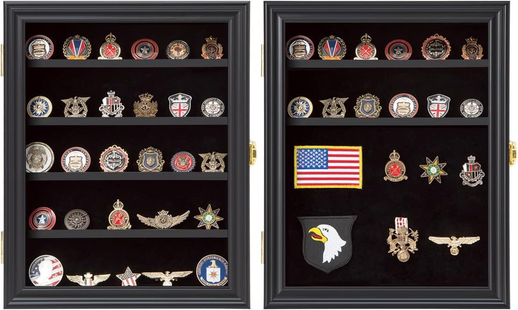 Black Shadow Box with Removable Shelves and Pinnable Background K839334