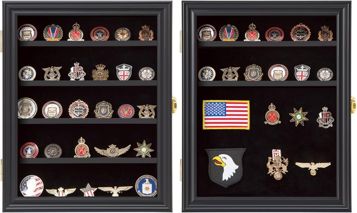 Black Shadow Box with Removable Shelves and Pinnable Background K839334