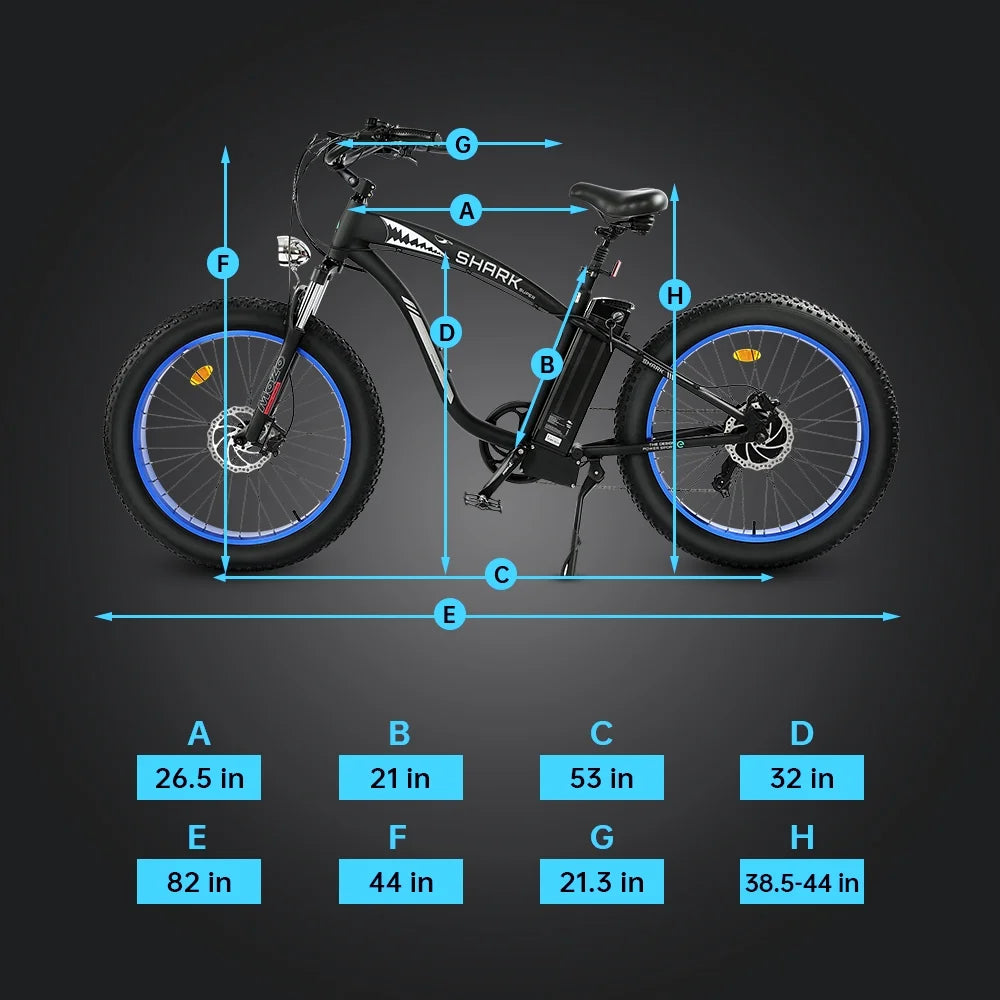 750 W 48 V 12.5 AH 26" Fat Tire Electric Bicycle M554158