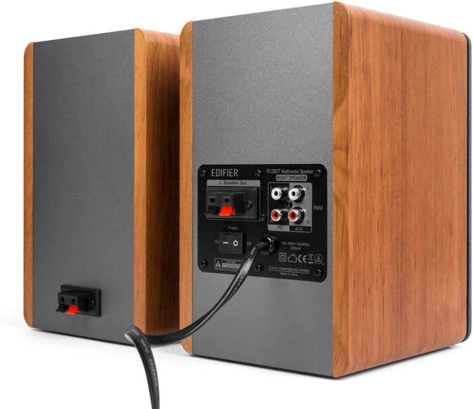 Powered Bookshelf Speakers - 2.0 Active Near Field Monitors - Wooden Enclosure - 42 Watts RMS S21996