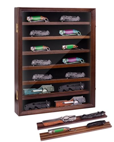 Cherry Wood Knife Display Case with Locking Cabinet Z279