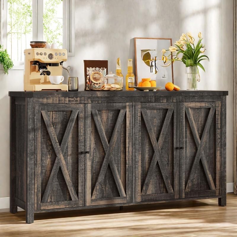 Oak Sideboard Buffet Cabinet with Storage and Doors S314257