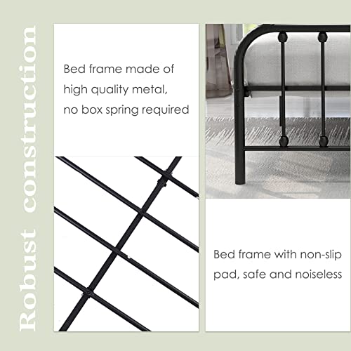 Gold Twin Size Metal Platform Bed Frame I497887