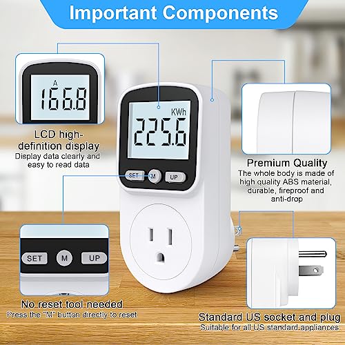 Watt Meter Power Meter Plug Electricity Usage Monitor E3575