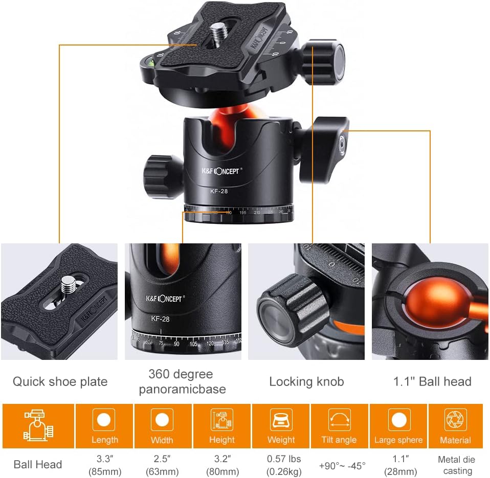 67 inch Compact Travel Tripod with Monopod U551