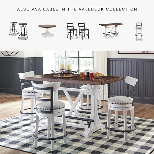 Rustic Farmhouse Counter Height Dining Table, Brown & White B79205