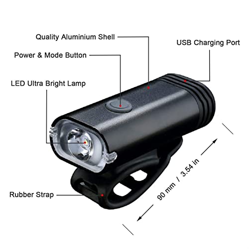 Rechargeable Bike Light Set Aluminum Alloy Front and Back Lights T339434