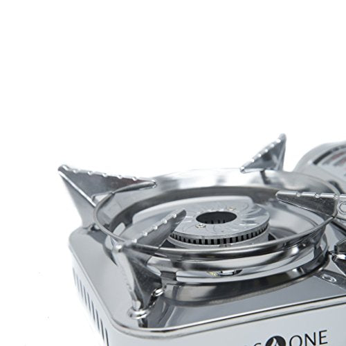 Mini Butane Portable Gas Stove with Carrying Case, stainless steel, white P26218
