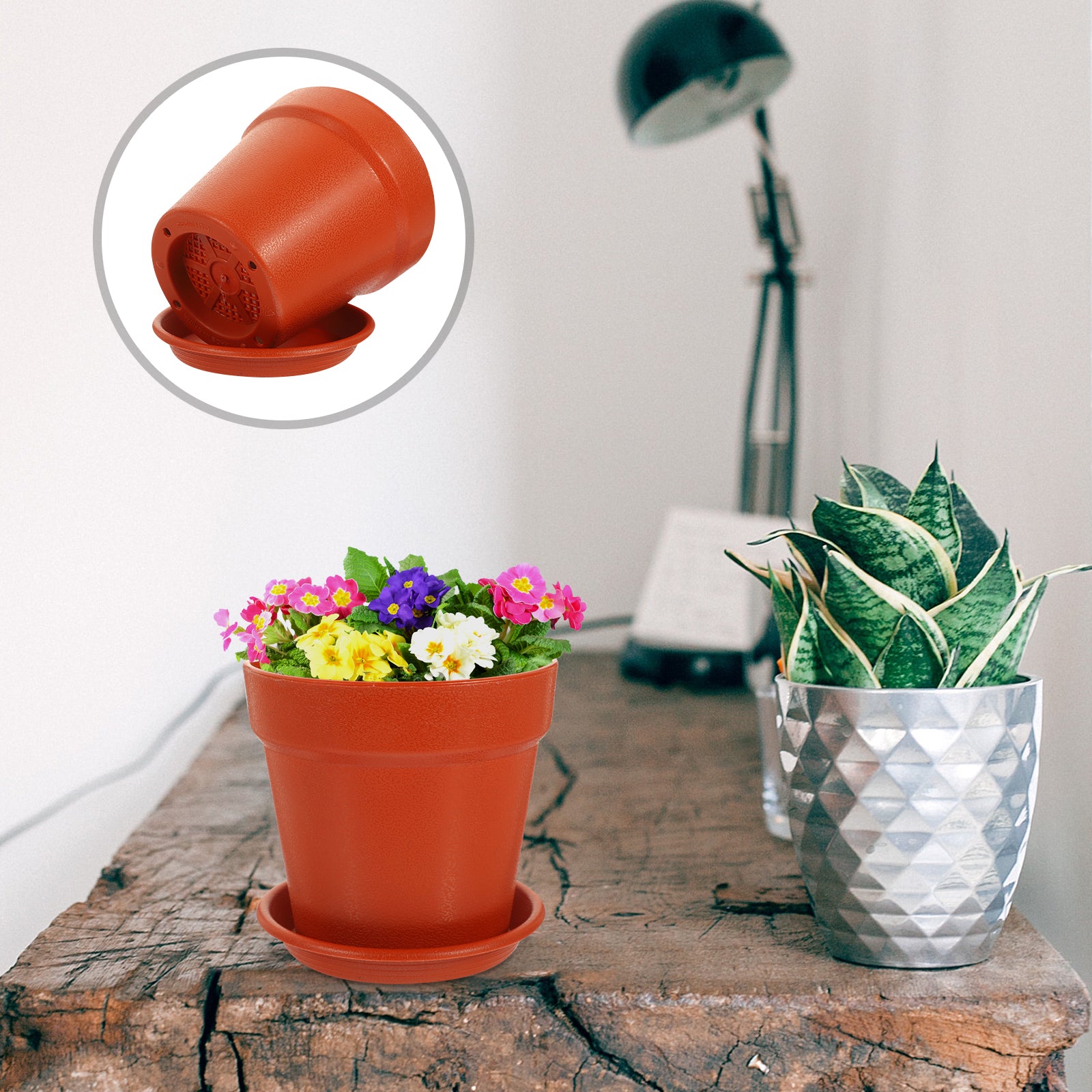 10 Sets Imitation Pottery Plastic Flower Nursery Garden Planter N277433
