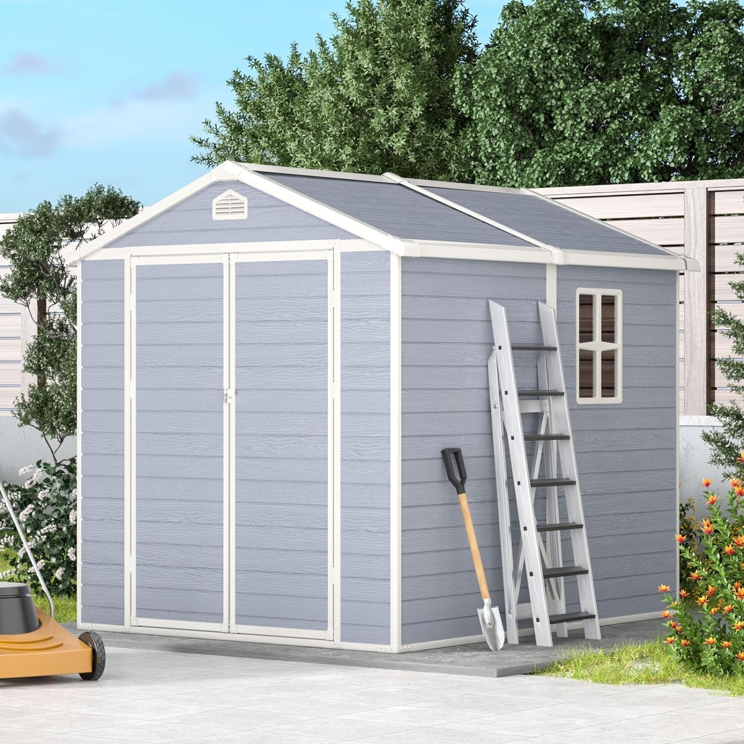 Gray 6'x8' Resin Outdoor Storage Shed O715326