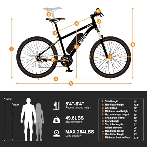 Electric Bike with Peak 500W Brushless Motor, 360Wh Removable Battery, 7-Speed, 26" Tires and Front Fork Suspension Z141075