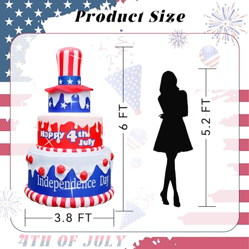 6 FT Inflatables Cake with LEDs Patriotic Decor K1123