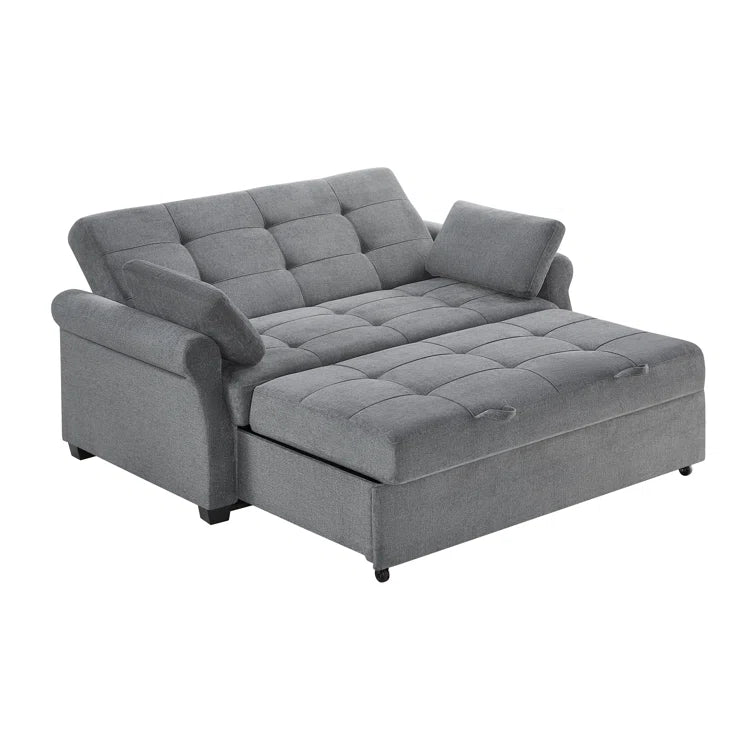 Queen Rolled Arm Tufted Back Convertible Sleeper Sofa I806741