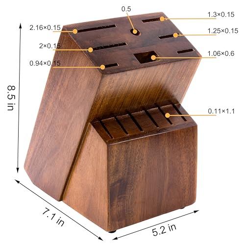 Black Wood Bamboo 14 Slot Universal Knife Block Holder U568377