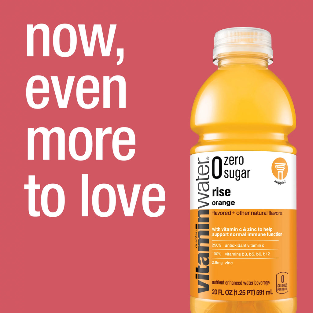 20 fl oz 12 Pack Orange Electrolyte Enhanced Vitamin Water U2519