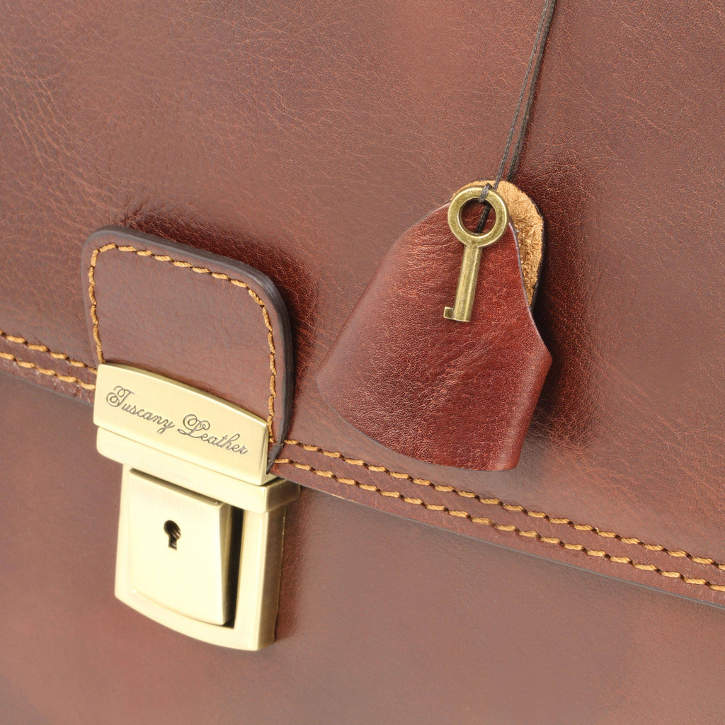 Red Leather Briefcase V28191