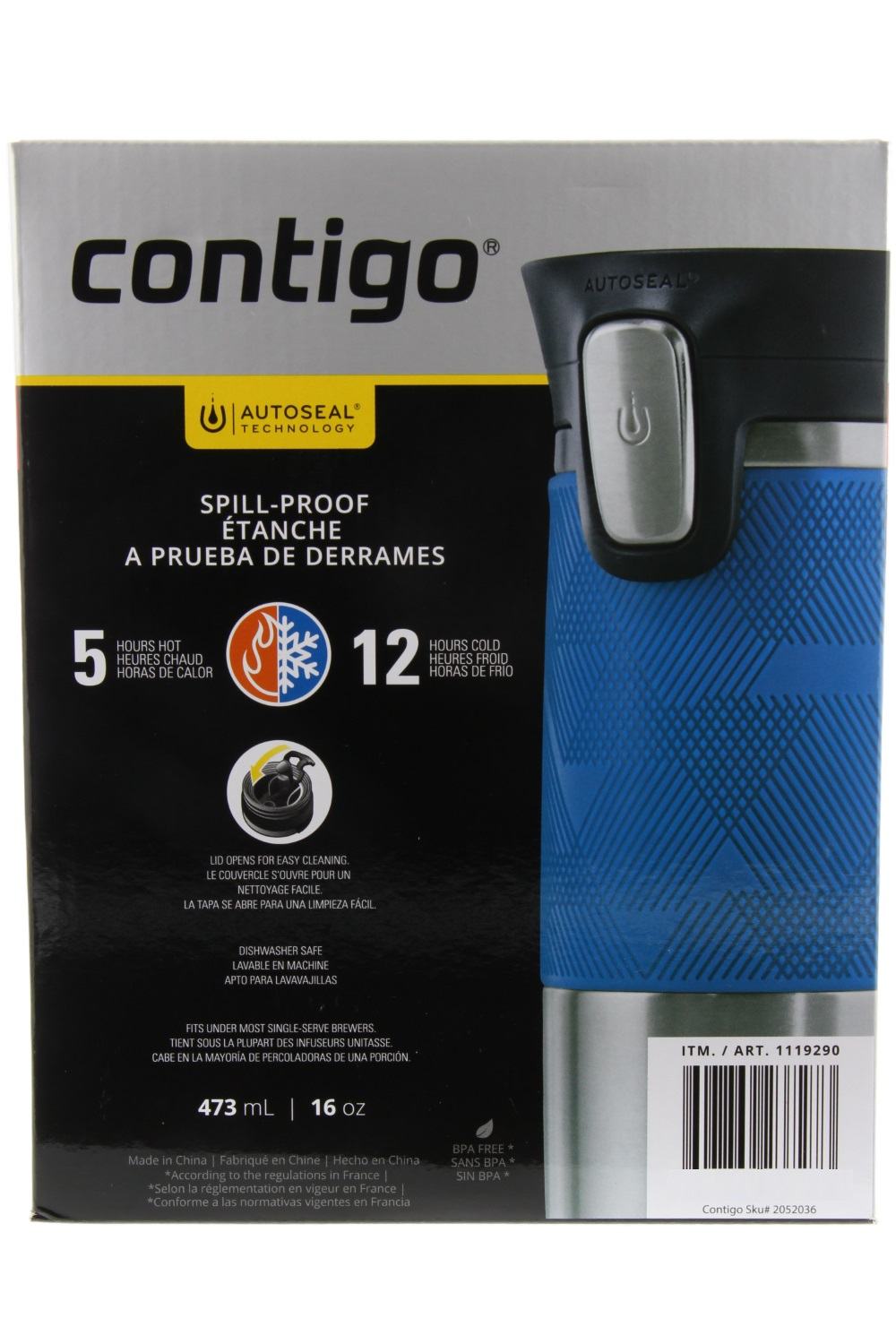 16oz Stainless Steel Spill-Proof Travel Mug (2 Pack) Y110