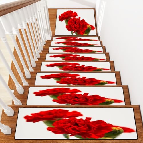 13+1 Stair Treads Carpet with Landing Stair Rugs Non-Slip Wooden Steps Stair Runner Rug Safety Mats W741