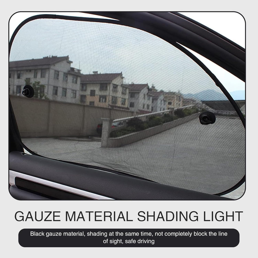 2 PCS 25.59" x 14.96" Black Breathable Mesh Car Window Sun Shade T268834