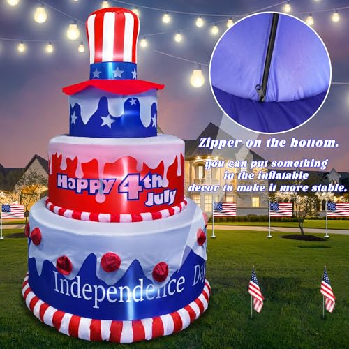 6 FT Inflatables Cake with LEDs Patriotic Decor K1123