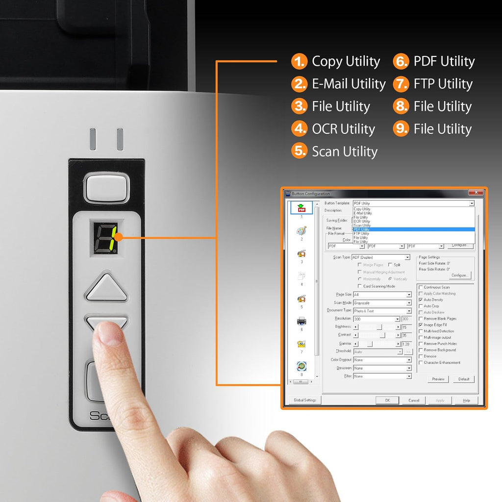 100 Page ADF 80ppm A3 Document Scanner U965264