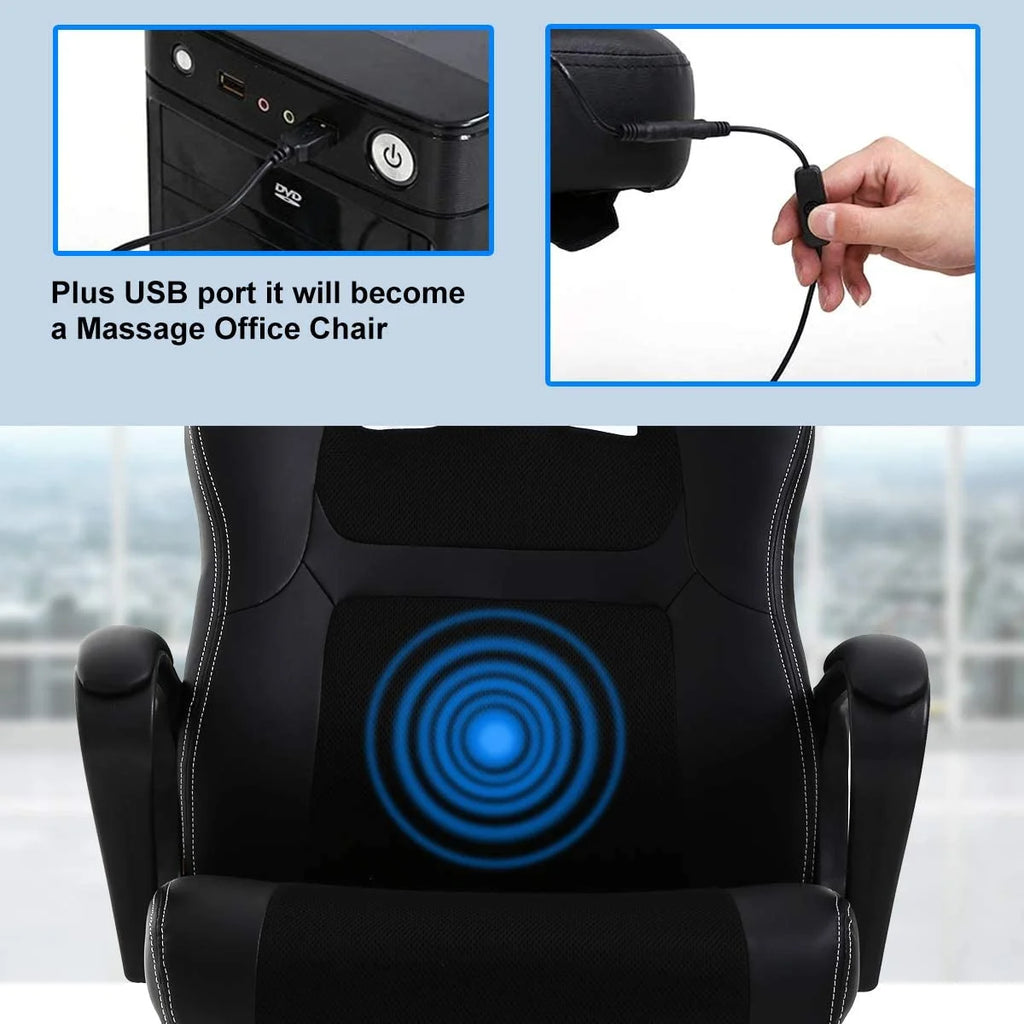 Ergonomic PU Leather High Back Gaming Chair with Lumbar Support Q980988