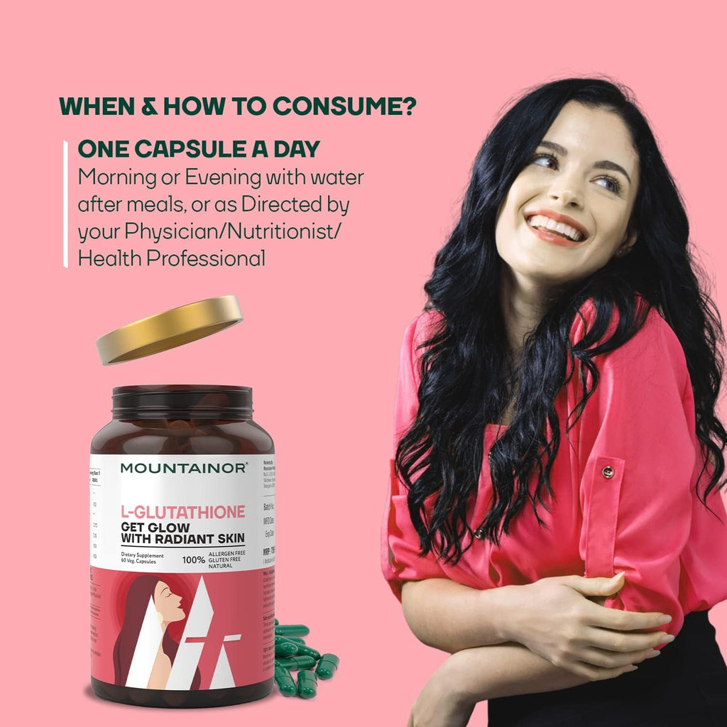 L Glutathione 1000mg 60 Veg Caps with Vitamin C, Biotin K39007