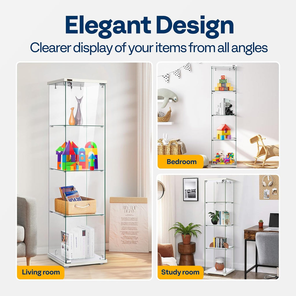 4 Layers Glass Display Cabinet with Lock R5261