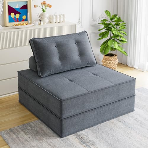 Beige Folding Sofa Bed with Pillow Y2272