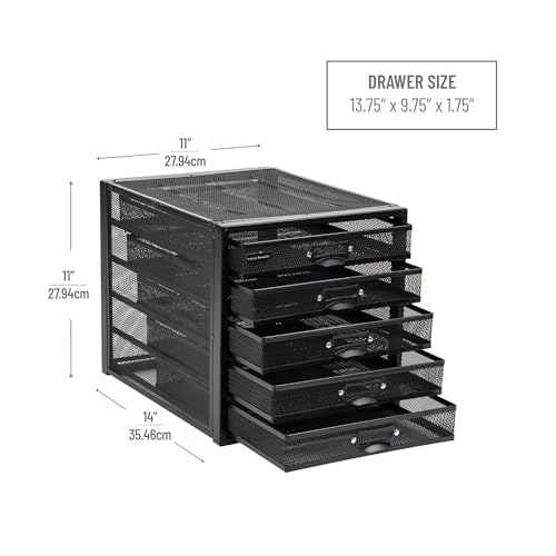 10-Drawer Metal Mesh Desk Organizer, Silver A60985