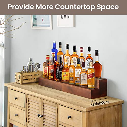2 Pack 16 Inch 2 Tier Real Wood Bar Shelves N581