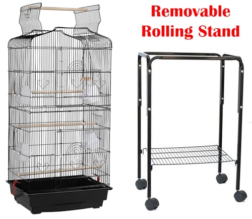 66-Inch Open Top Flight Bird Cage with Removable Rolling Stand F754