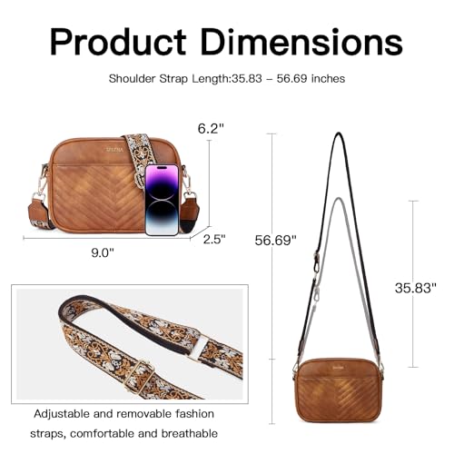 Quilted Crossbody Bag with Wide Strap H425230