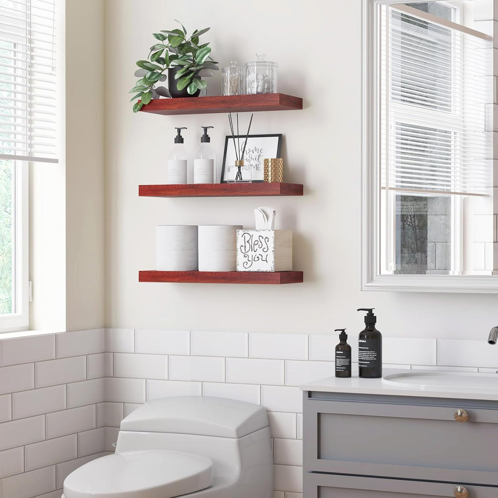 3 Pack Wall Mounted Shelves (Walnut) R144