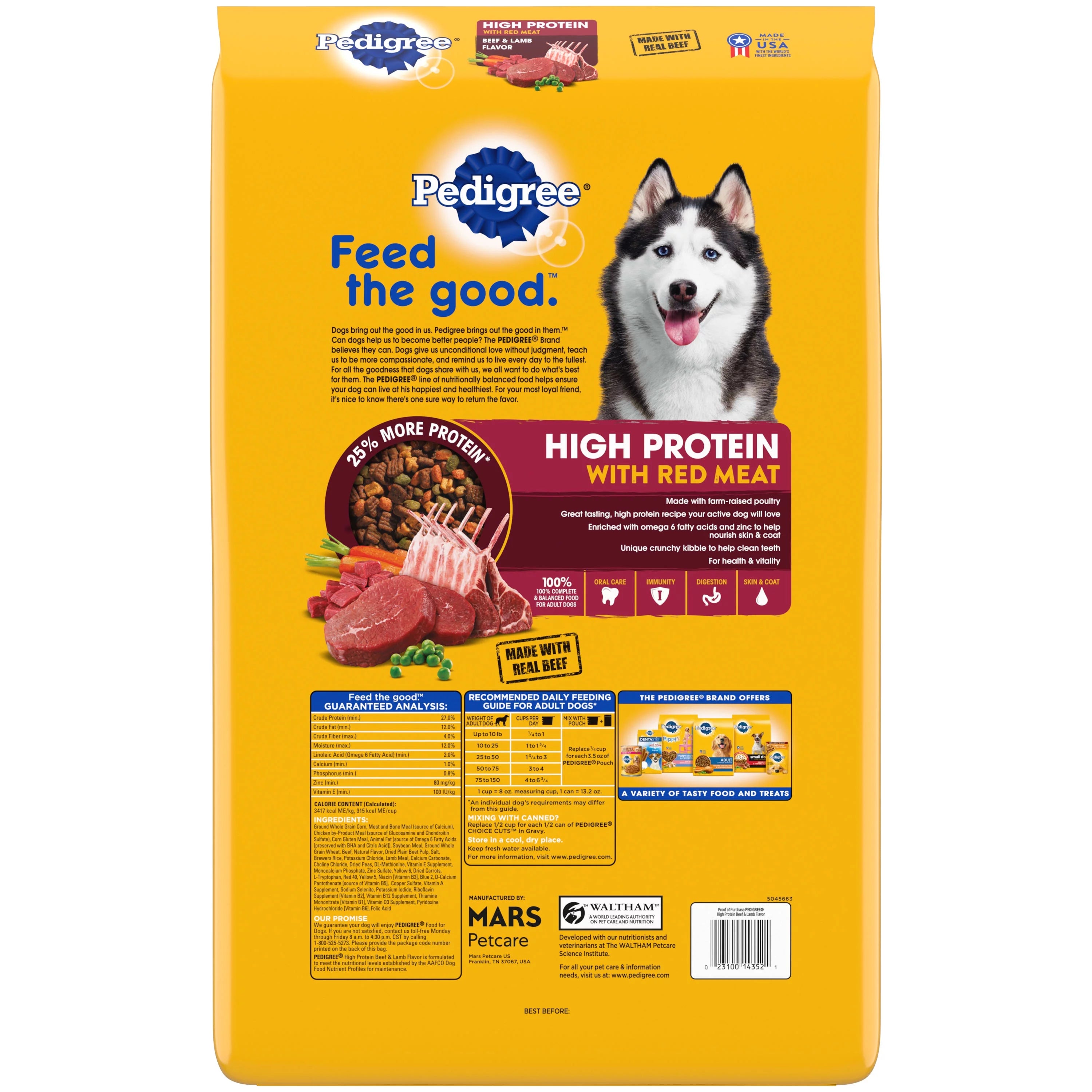 16 lb. Bag High Protein Dry Dog Food Beef and Lamb Flavor Kibble R8534