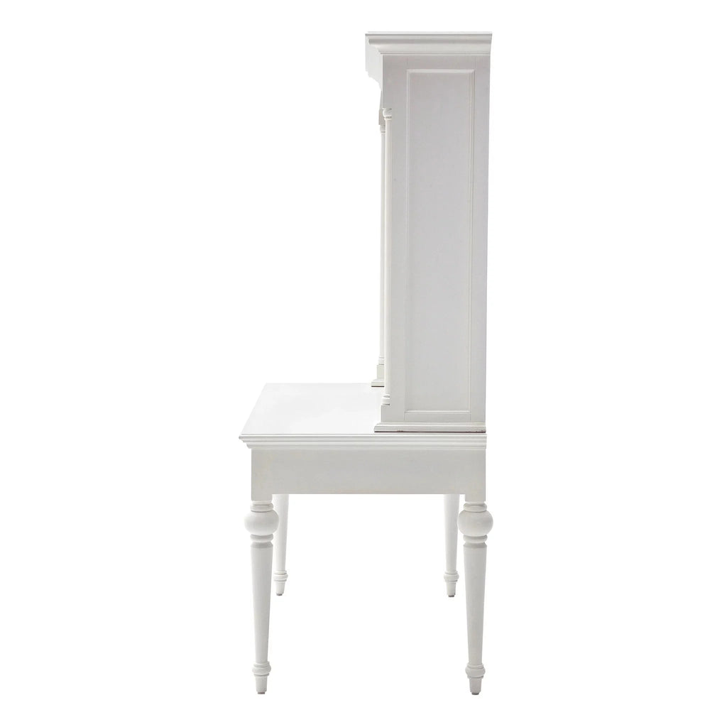 Antiqued White Writing Desk with Hutch B9366