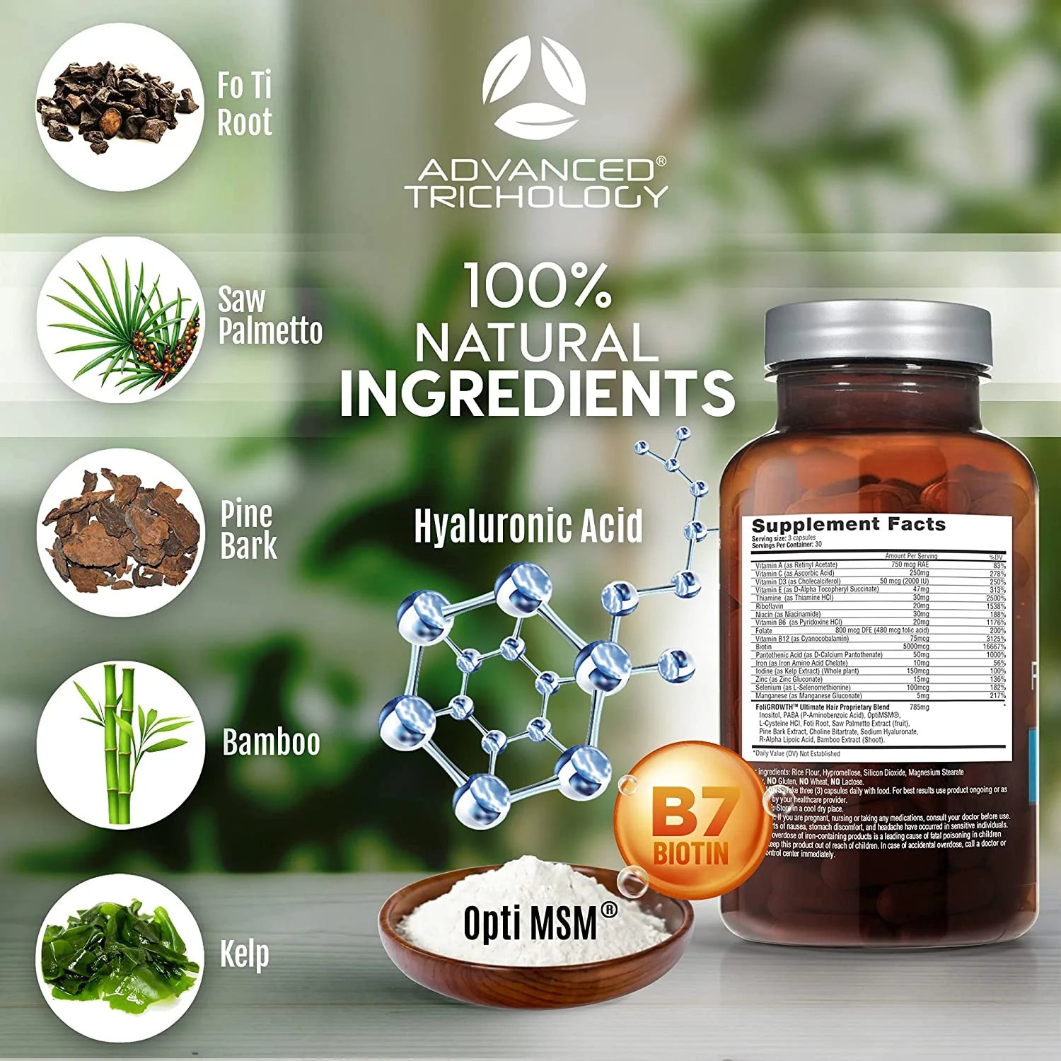 Hair Growth Vitamin with High Potency Biotin E1501