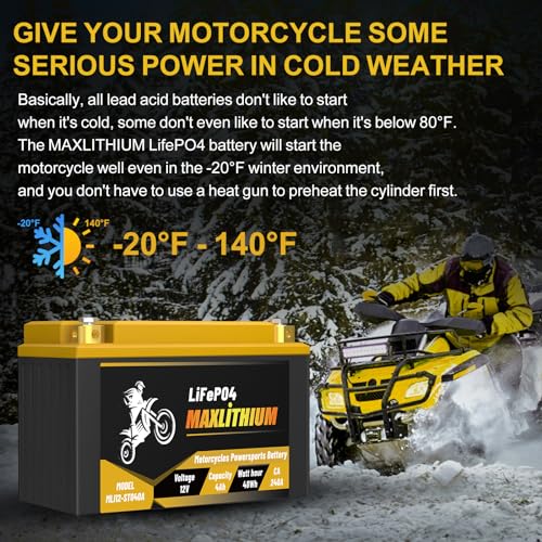 12V 12Ah 720A Lithium Powersports Battery with Smart BMS D198909