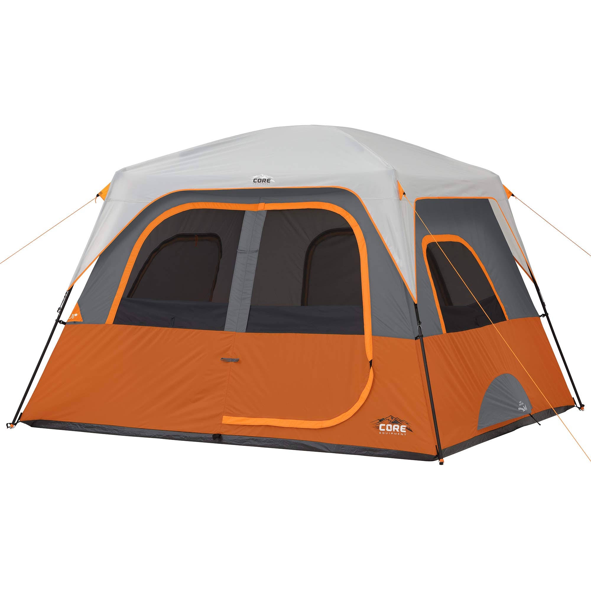 6-Person 1-Room Straight Wall Cabin Camping Tent Orange J2760