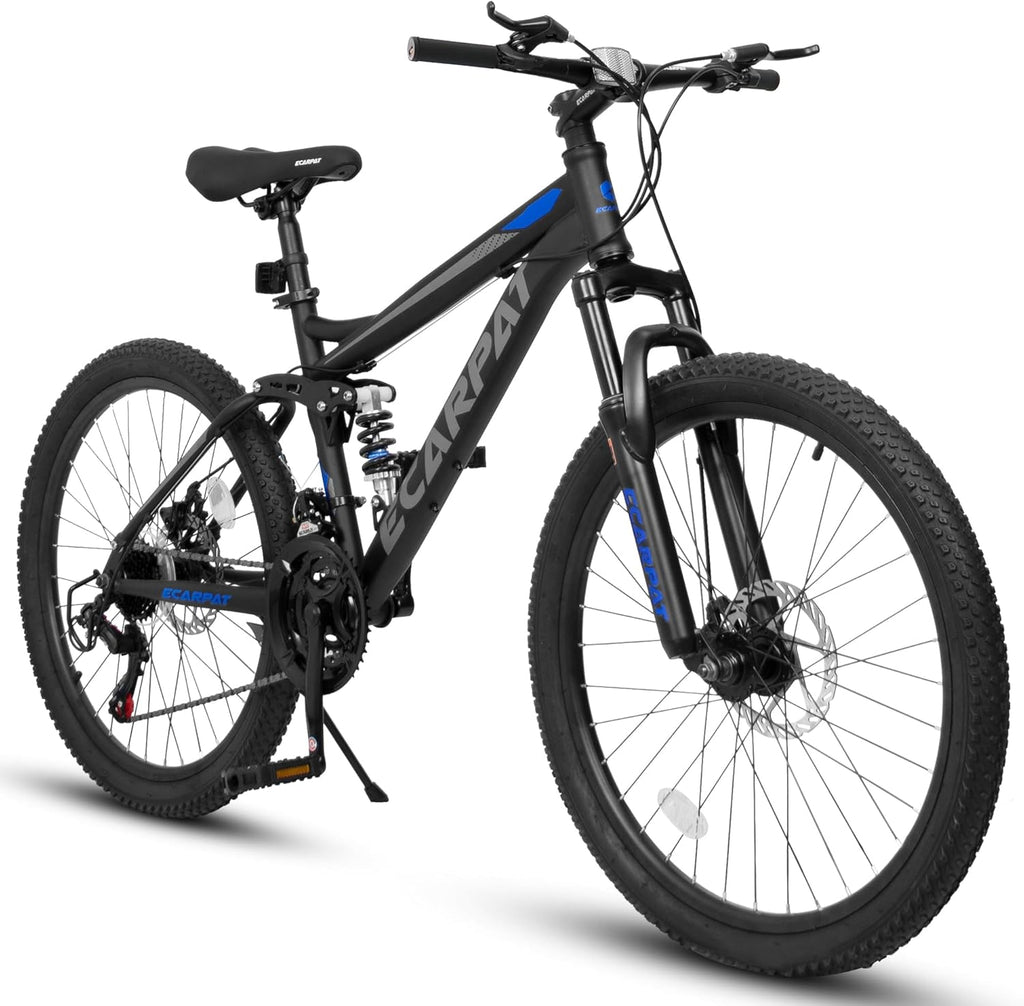 26 Inch Dual Suspension Mountain Bike with 21-Speed Disc Brake Carbon Steel Frame V92370