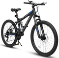26 Inch Dual Suspension Mountain Bike with 21-Speed Disc Brake Carbon Steel Frame V92370