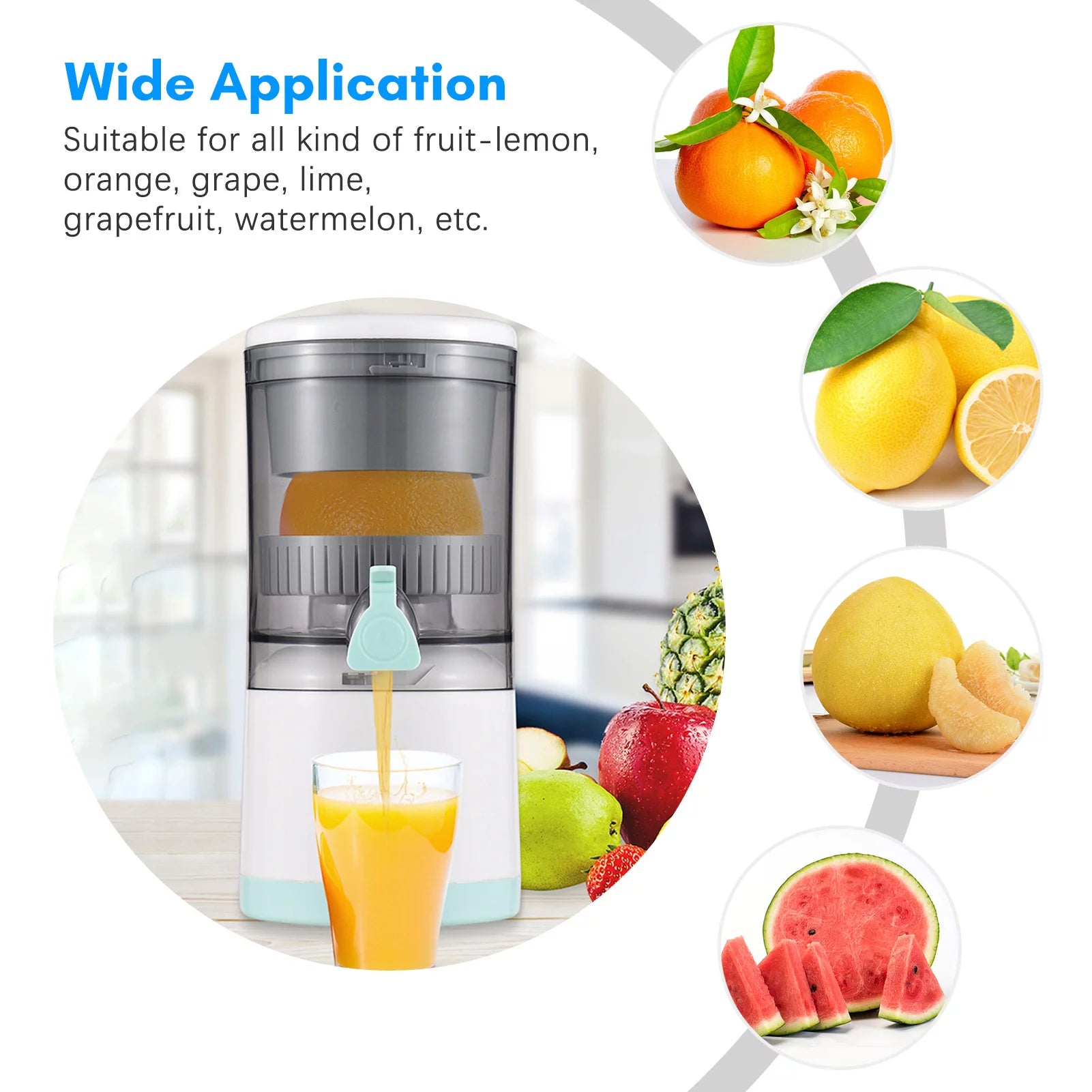 Electric Orange Juice Squeezer Portable Citrus Juicer USB Powered Detachable Washable V51160